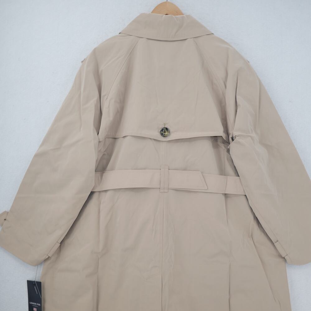 NEW London Fog Women's 2X Double Breasted Trench Coat  Rain Coat Stone Tan - Picture 15 of 16
